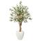 4.5ft. Olive Artificial Tree in White Planter